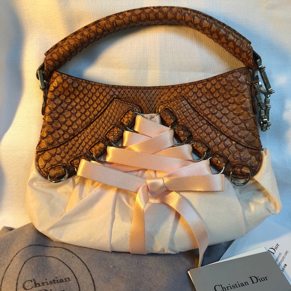 New DIOR Snakeskin and Satin Small Bag